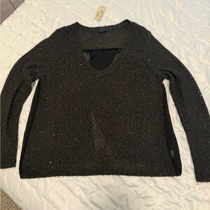 American Eagle Outfitters Black V-Neck Sweater